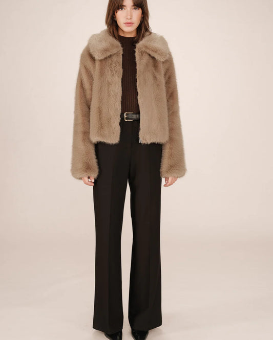 Kunstpelzjacke Shonna beige