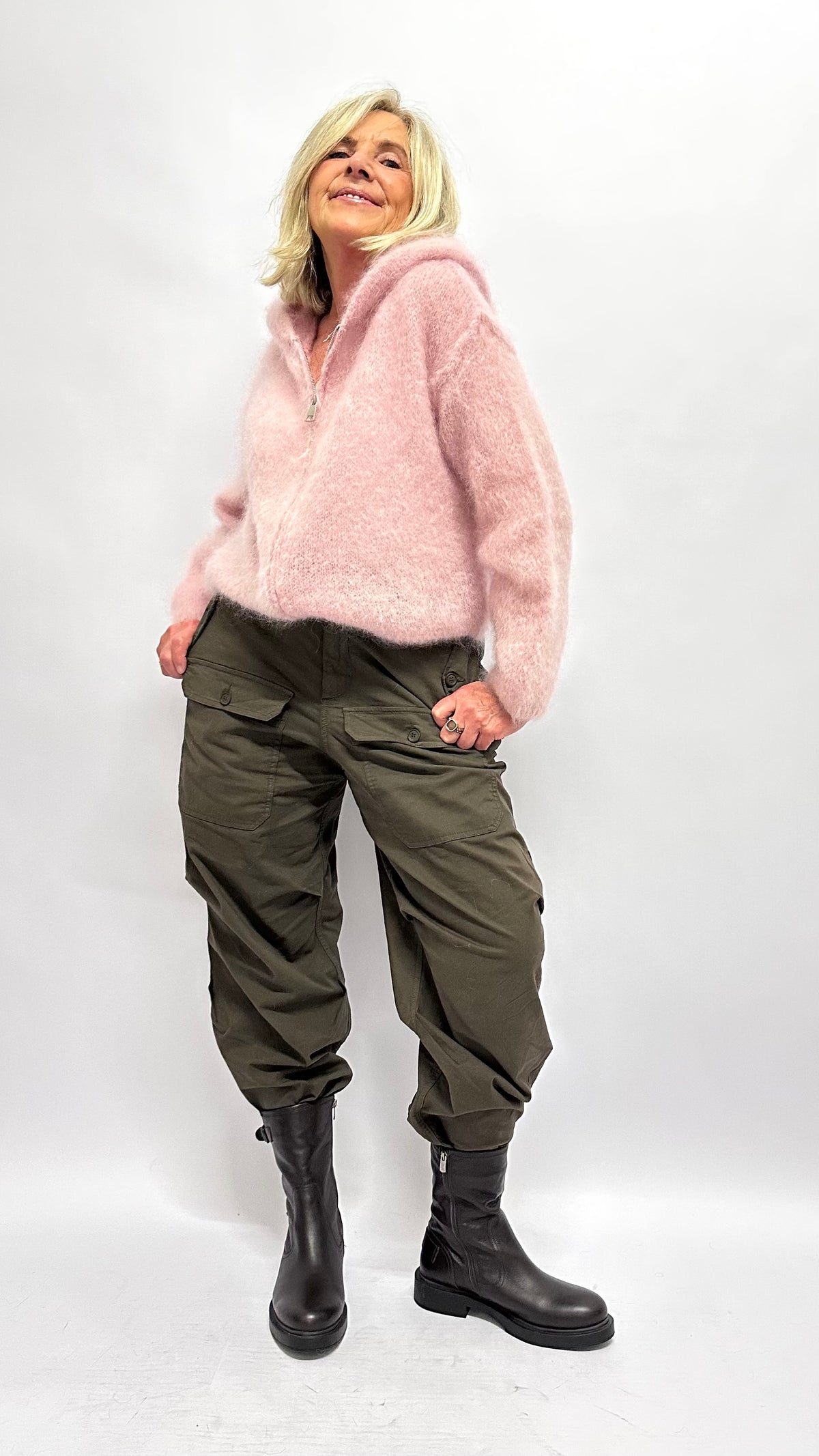 Zipp-Cardigan Kapuze