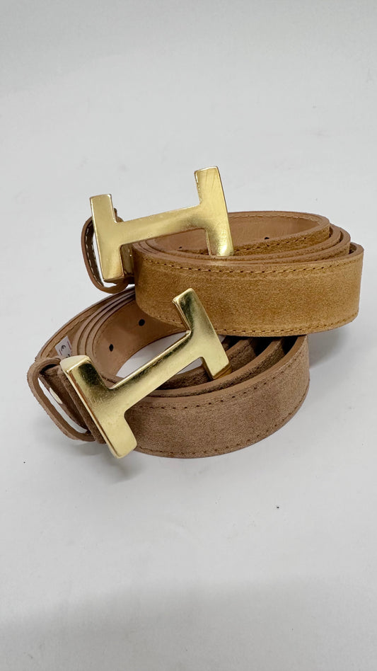 Gürtel HRL Wildleder goldenes H