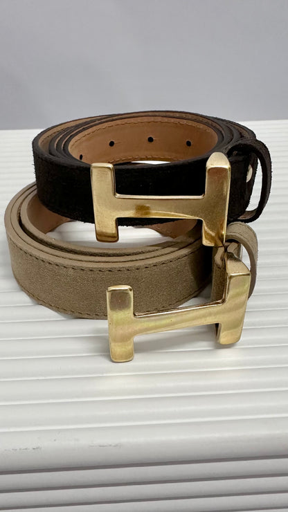 Gürtel HRL Wildleder goldenes H