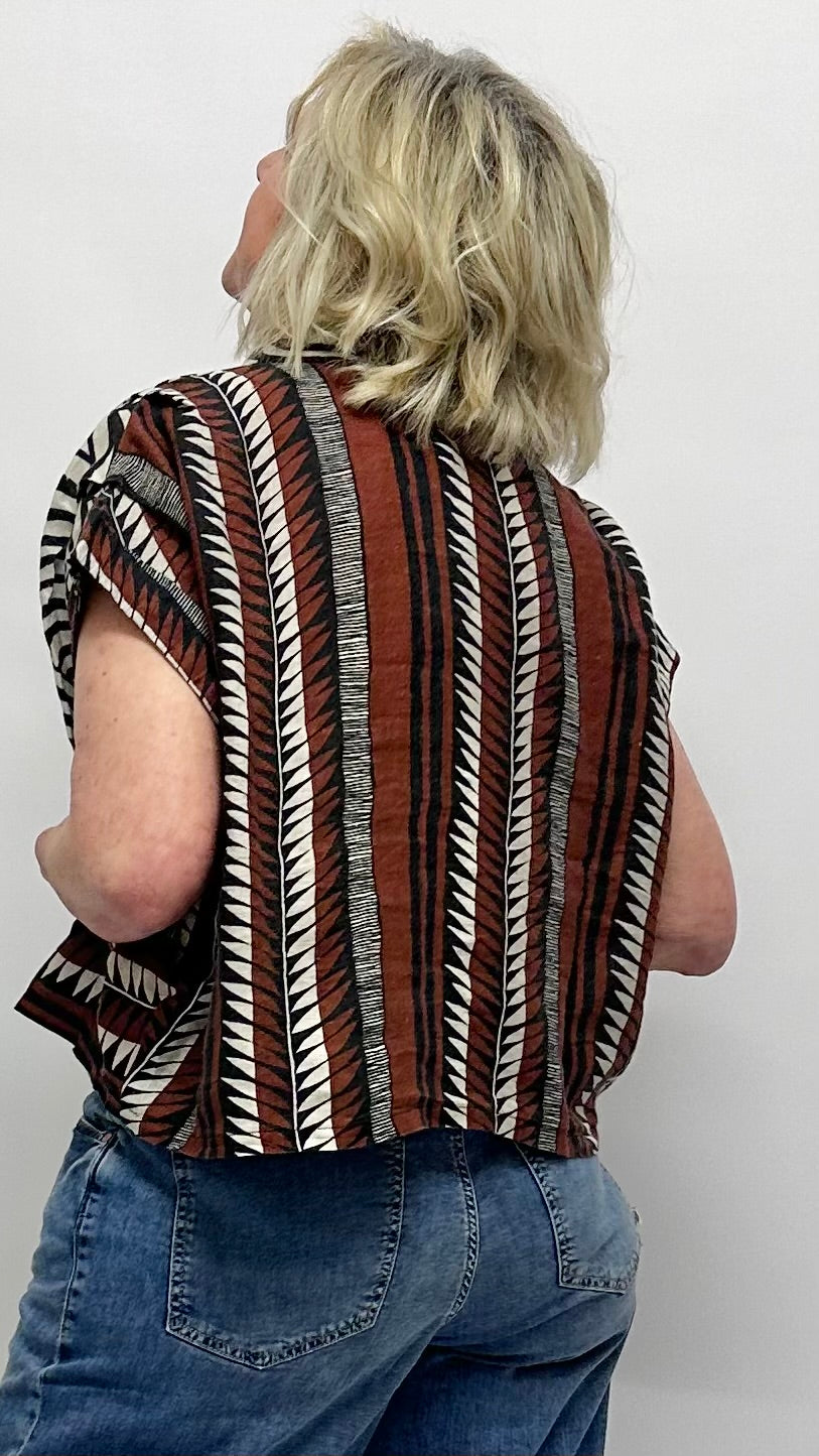 Bluse mit grafischem Ethno-Print