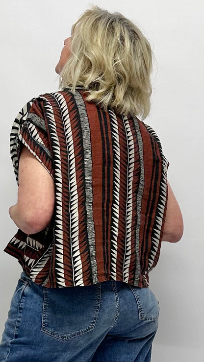 Bluse mit grafischem Ethno-Print