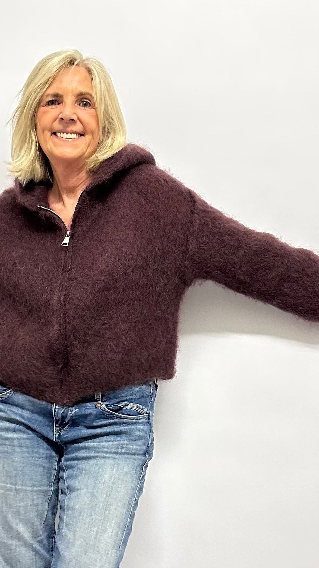 Zipp-Cardigan Kapuze