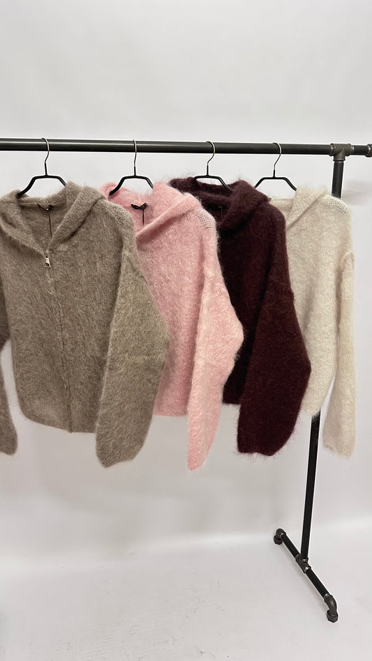 Zipp-Cardigan Kapuze