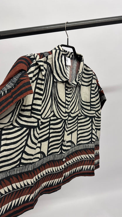 Bluse mit grafischem Ethno-Print