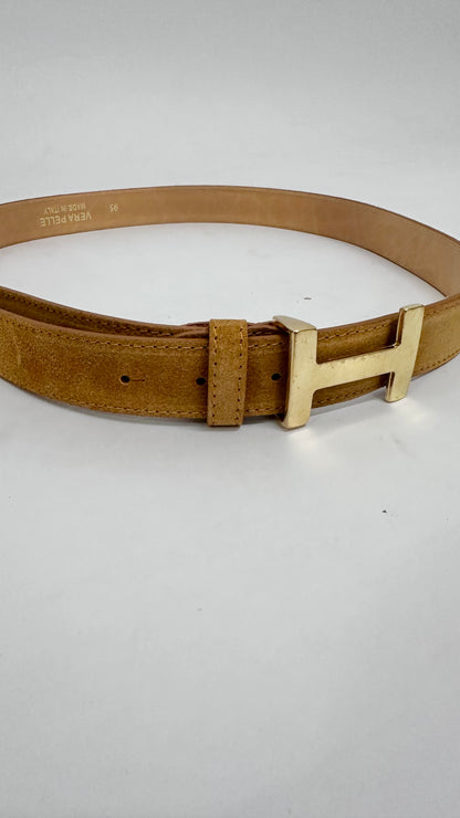 Gürtel HRL Wildleder goldenes H