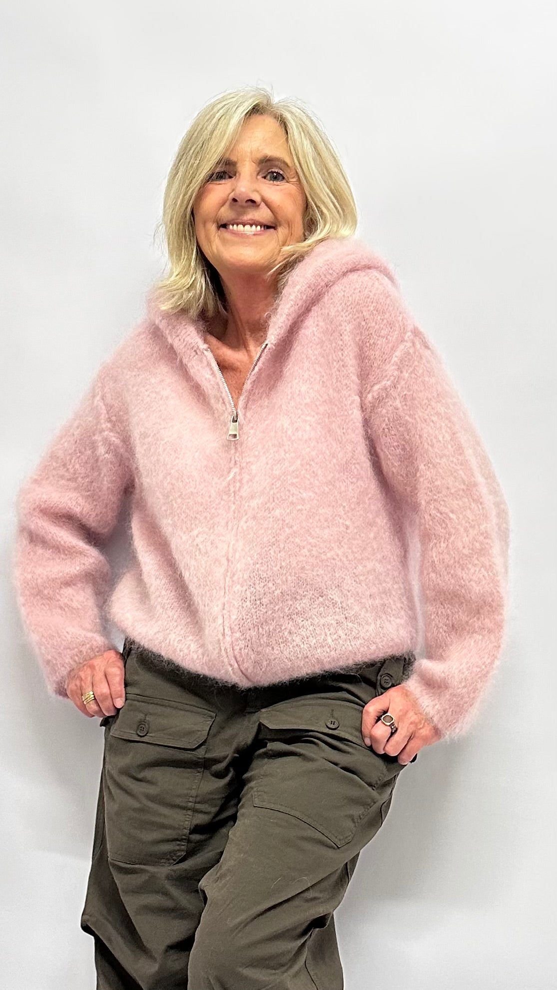 Zipp-Cardigan Kapuze