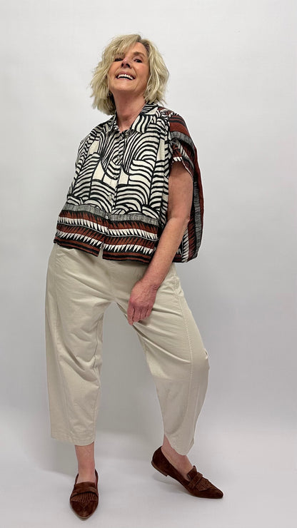 Bluse mit grafischem Ethno-Print