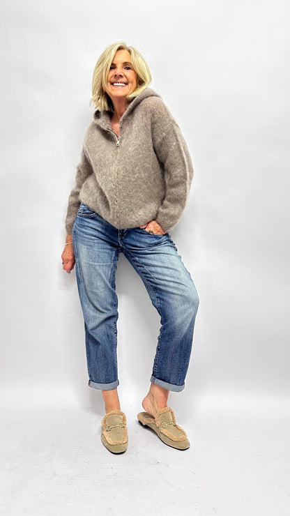 Zipp-Cardigan Kapuze