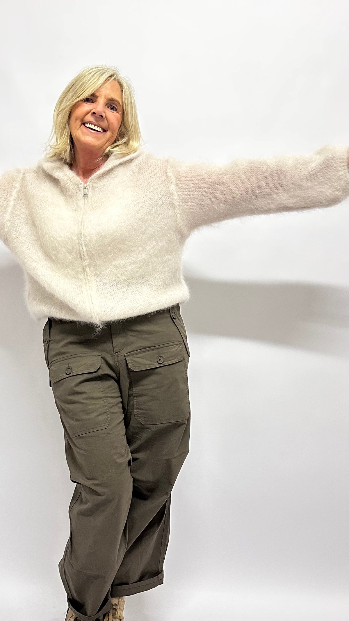 Zipp-Cardigan Kapuze
