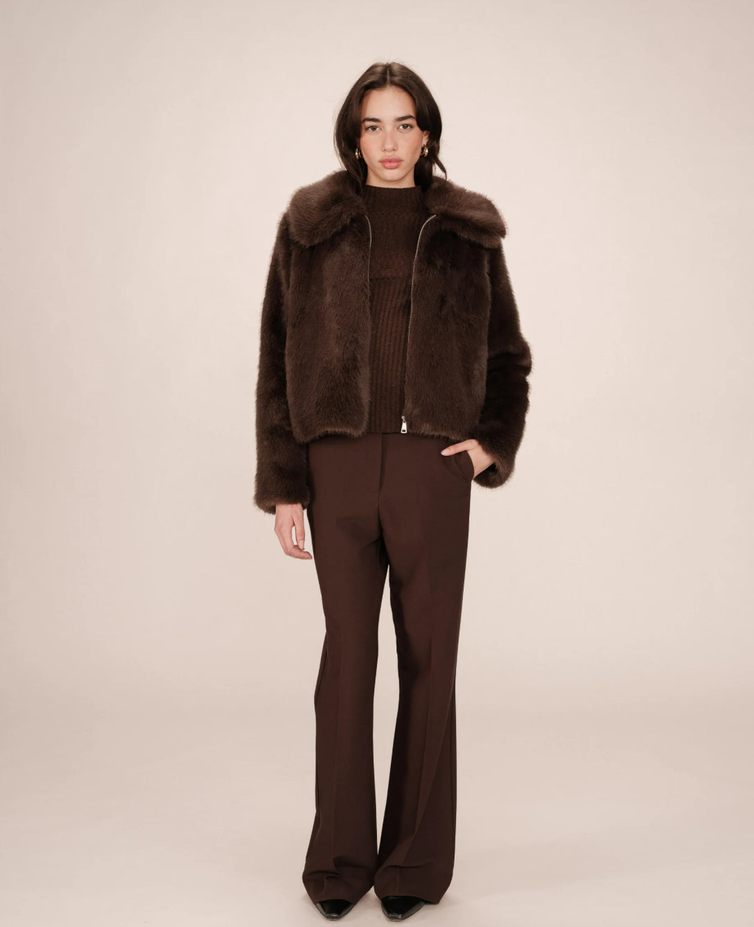 Kunstpelzjacke Shonna chocolat