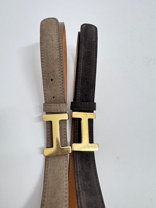 Gürtel HRL Wildleder goldenes H